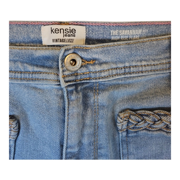 Kensie Jeans Vintage Luxe The Savannah High Rise Flare Braid Pocket Sz 14 - Picture 4 of 9